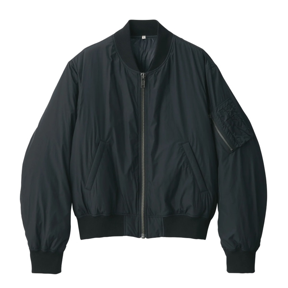 Muji Labo Men's MA-1 Down Blouson Black Bomber Jacket